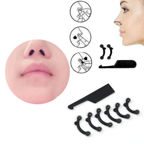 10pc/set Beauty Nose Clip Corrector Massage Tool Nose Up Lifting Shaping Clip Clipper Shaper Bridge Straightening No Pain 3 Size